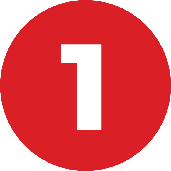 Red icon with number one inside